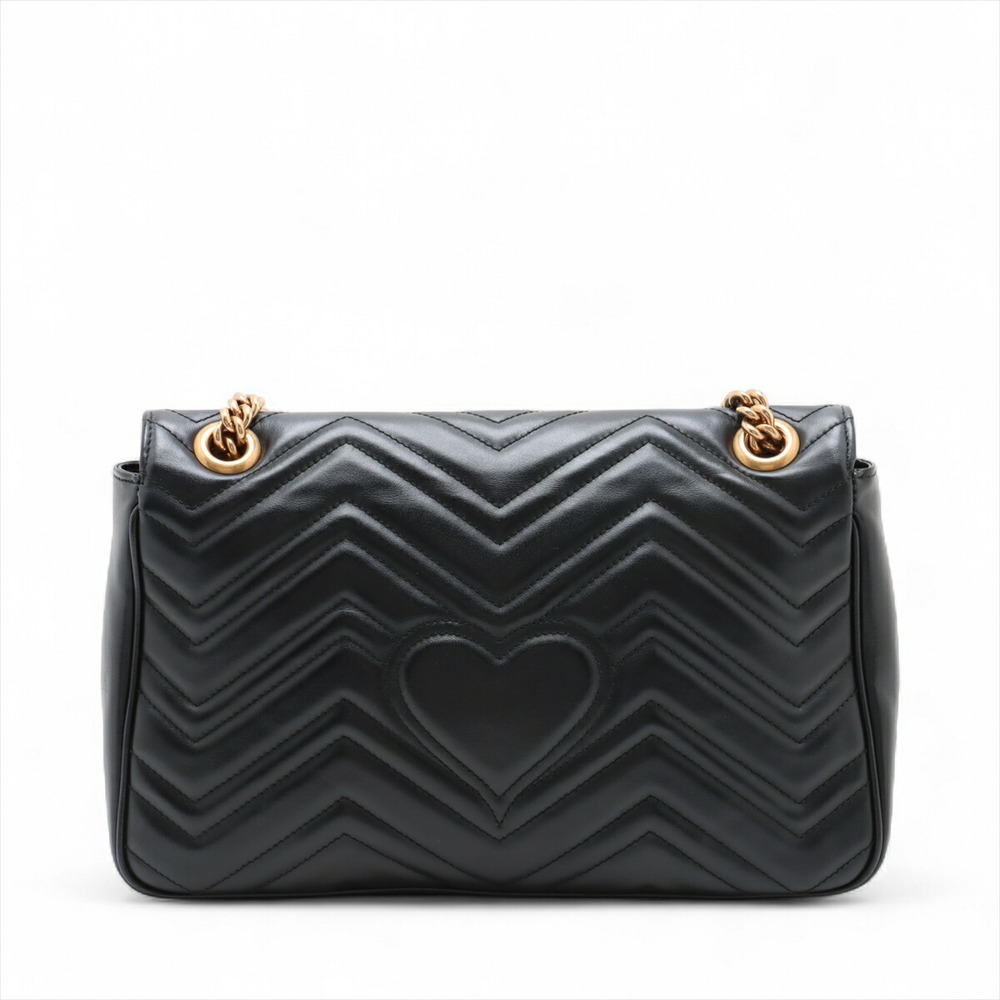 Gucci GG Marmont Leather Chain Shoulder Bag Black - Picture 2 of 8